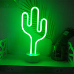 Cactus Neon Night Light Table