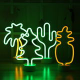 Cactus Neon Night Light Table