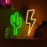 Cactus Neon Night Light Table